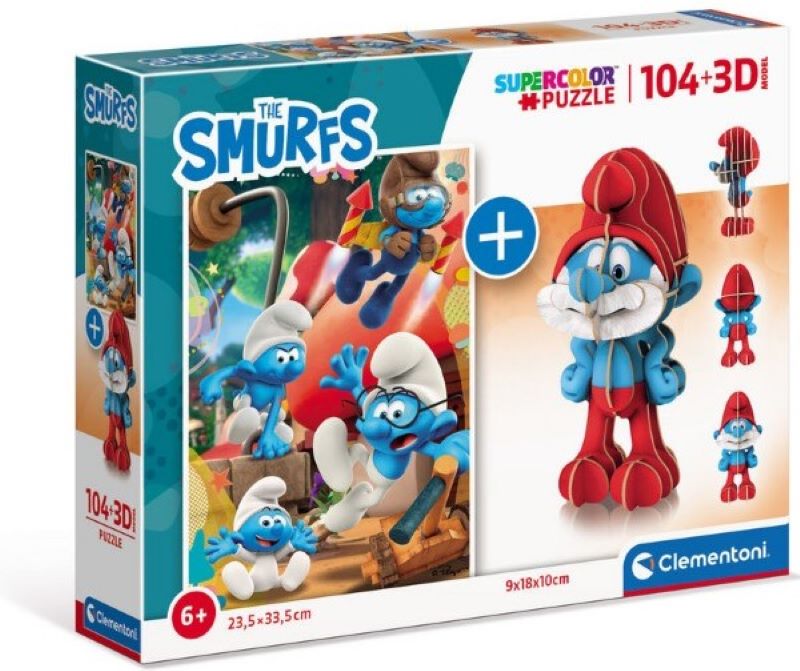 Puzzel The Smurfs 104 pcs + 3D model